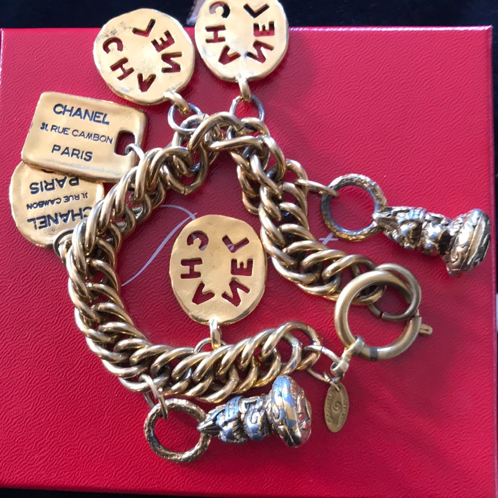 Chanel Gold Vintage Charm Bracelet